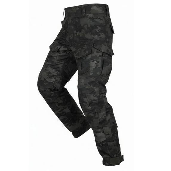 TRGPSG Men's Tear-Resistant Hiking Outdoors Work Pants with 10 Pockets Waterproof Cargo Hiking Hunting Pants,Dark Camo 40