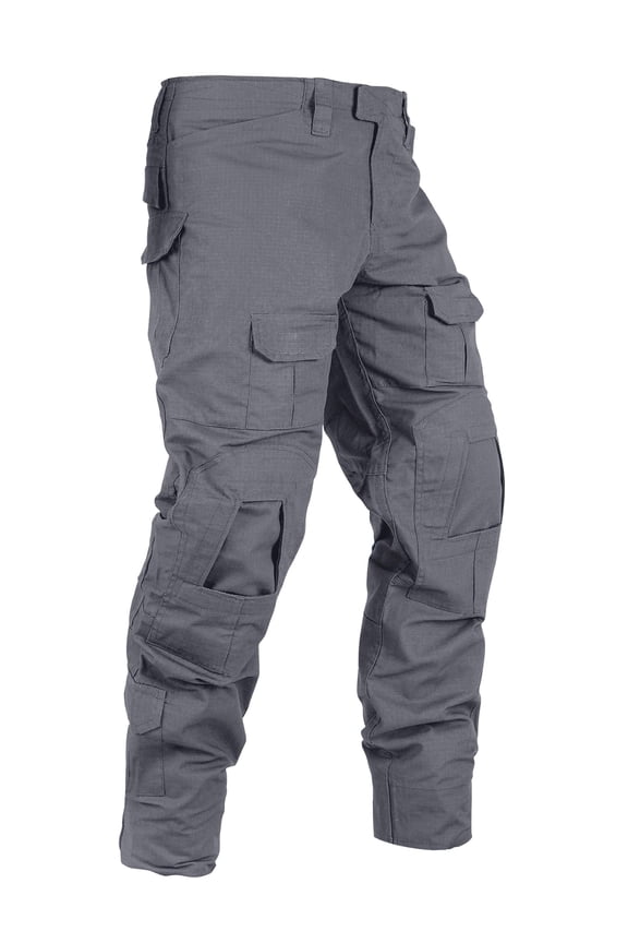 Men's Tear-Resistant Hiking Outdoors Work Pants with 10 Pockets Waterproof Cargo Hiking Hunting Pants,Gary 30
