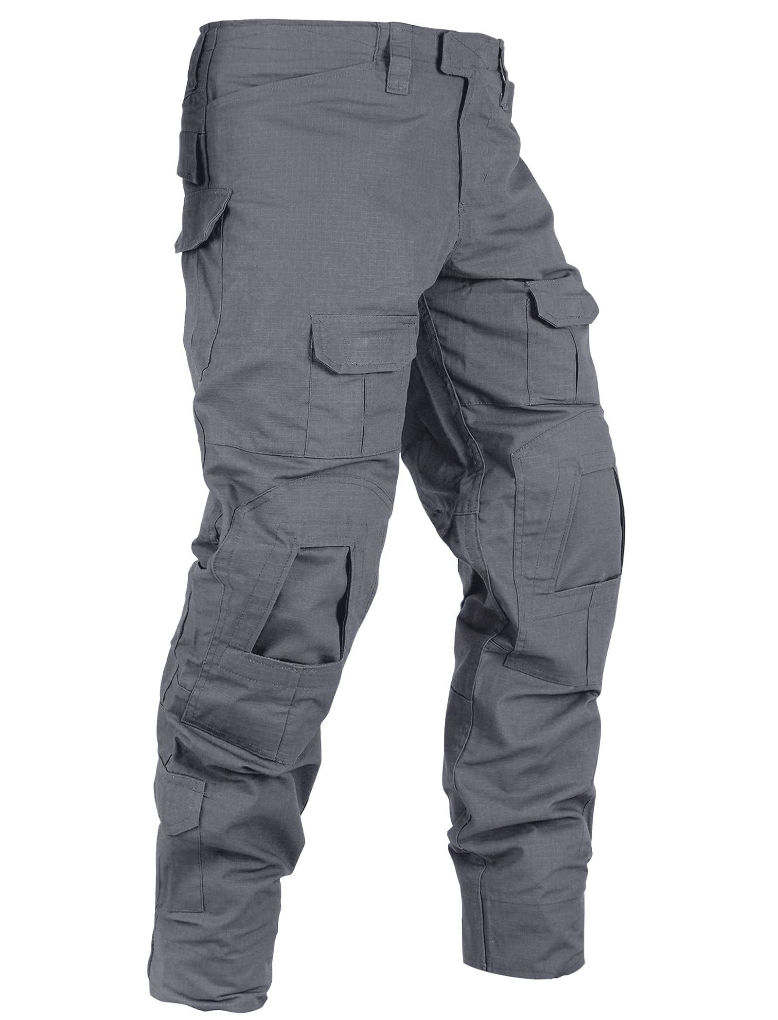 TRGPSG Men's Tear-Resistant Hiking Outdoors Work Pants with 10 Pockets Waterproof Cargo Hiking Hunting Pants,Gary 38