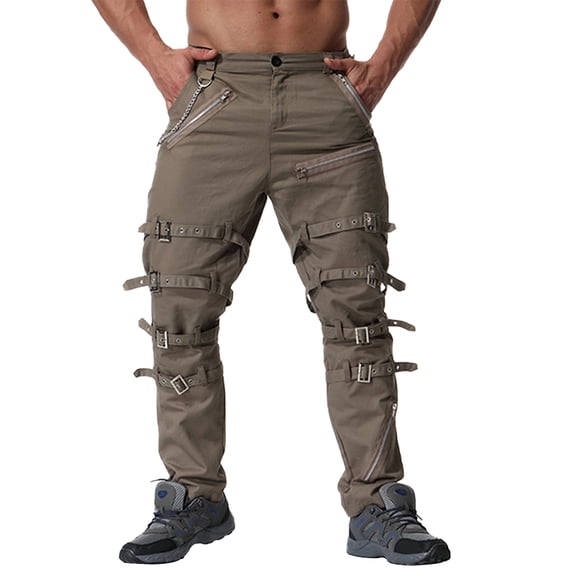 TRGPSG Men's Techwear Pants Hiphop Rock Punk Gothic Cargo Pants 30