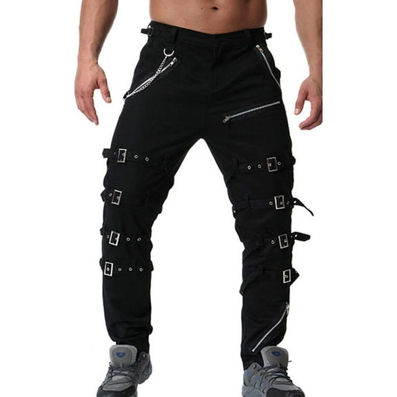 TRGPSG Men's Techwear Pants Hiphop Rock Punk Gothic Cargo Pants 40