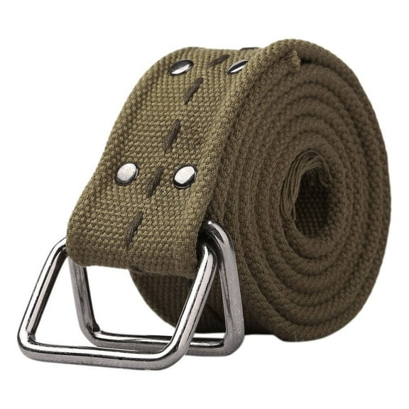 TRGPSG Men's Canvas Belt, Suitable for Waist Size 30-38,Web Belt Solid Color Adjustable Strap Casual Belt,Armygreen