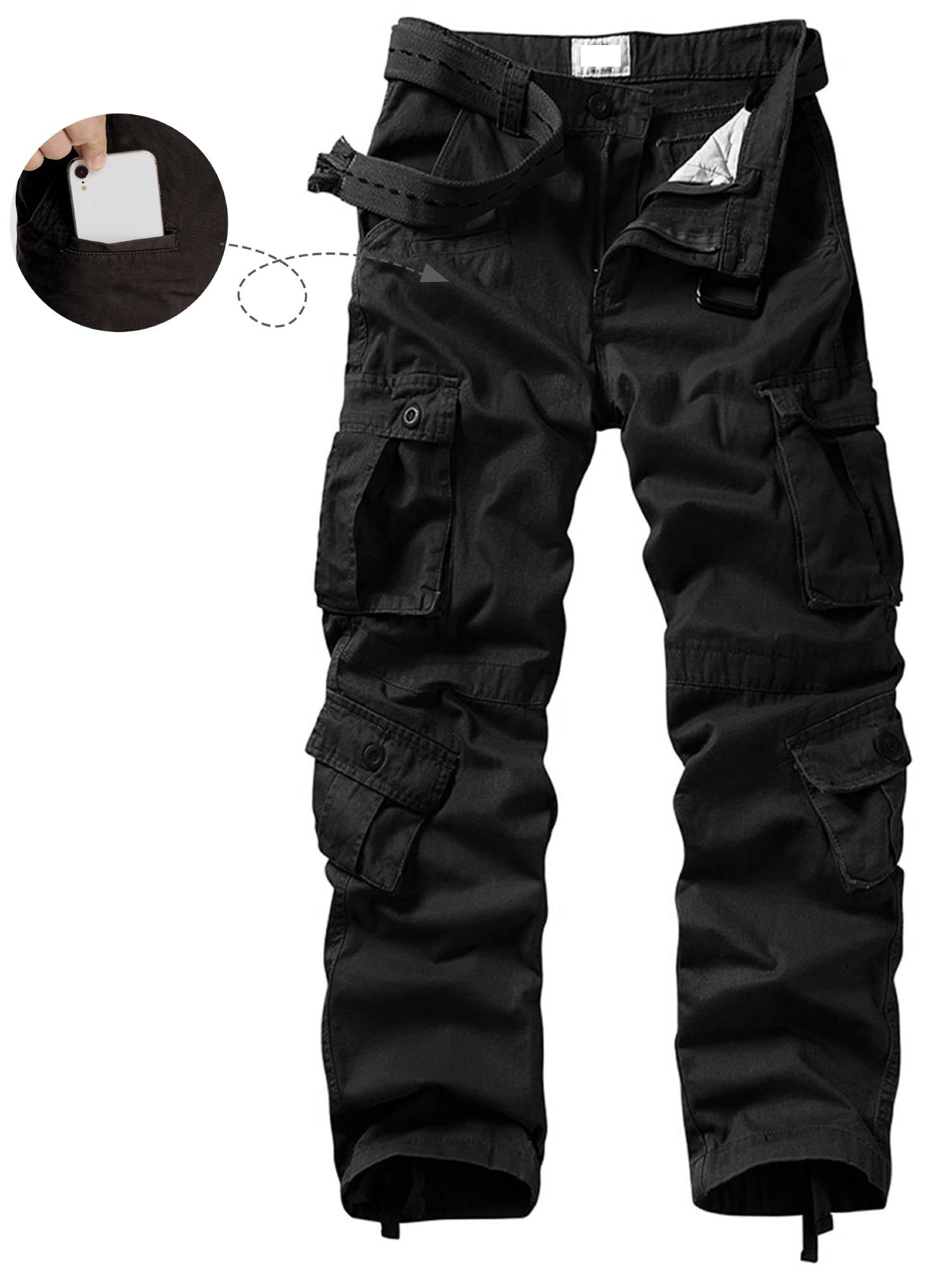 TRGPSG Men's Wild Relaxed Fit Cargo Pants with 9 Pockets(No TRGPSG Men's Wild Relaxed Fit Cargo Pants with 9 Pockets(No