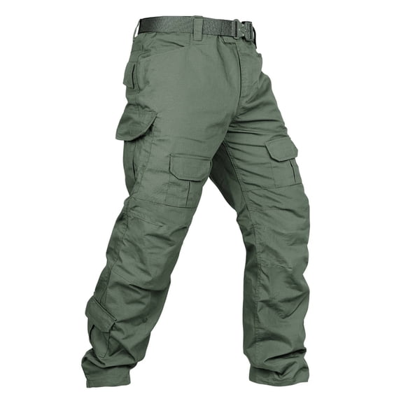 TRGPSG Men's Ripstop Cargo Pants, Water-Resistant Heavy-Duty Workwear for Hiking & Outdoors,Armygreen Size 40