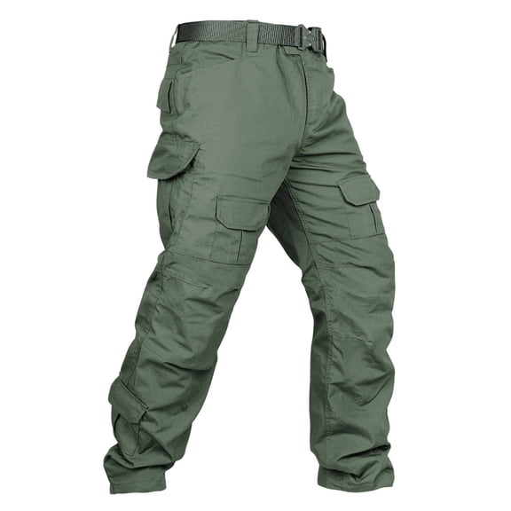 TRGPSG Men's Ripstop Cargo Pants, Water-Resistant Heavy-Duty Workwear for Hiking & Outdoors,Armygreen Size 42