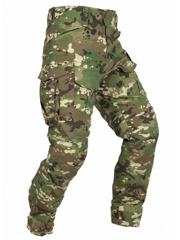 Men's Ripstop Cargo Pants, Water-Resistant Heavy-Duty Workwear for Hiking & Outdoors,DQ Camo Size 34
