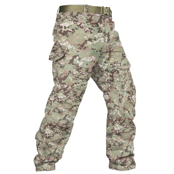 TRGPSG Men's Ripstop Cargo Pants, Water-Resistant Heavy-Duty Workwear for Hiking & Outdoors,DQ Camo Size 42