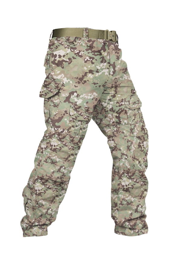 Men's Ripstop Cargo Pants, Water-Resistant Heavy-Duty Workwear for Hiking & Outdoors,DQ Camo Size 42