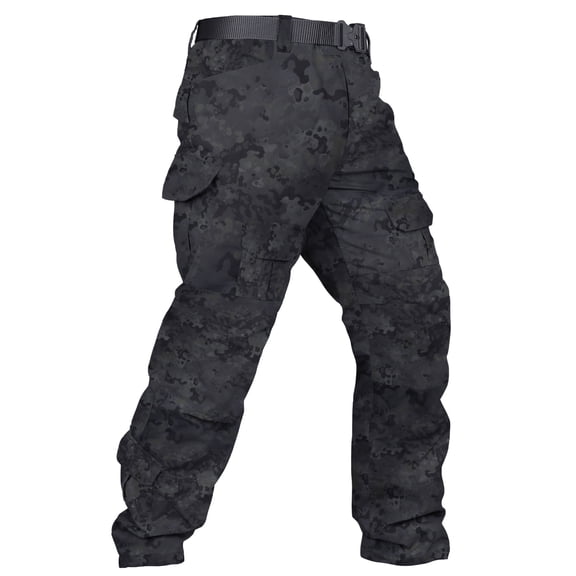 TRGPSG Men's Ripstop Cargo Pants, Water-Resistant Heavy-Duty Workwear for Hiking & Outdoors,Dark Camo Size 34
