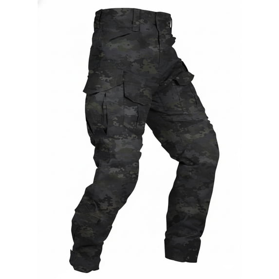 TRGPSG Men's Ripstop Cargo Pants, Water-Resistant Heavy-Duty Workwear for Hiking & Outdoors,Dark Camo Size 40