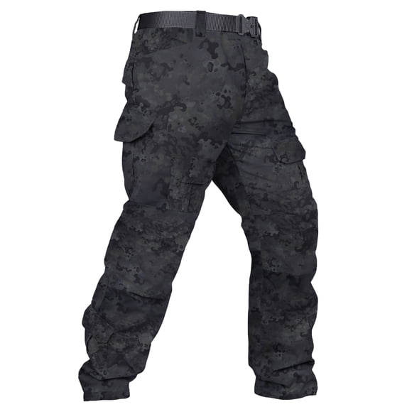 TRGPSG Men's Ripstop Cargo Pants, Water-Resistant Heavy-Duty Workwear for Hiking & Outdoors,Dark Camo Size 42