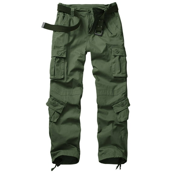 TRGPSG Women's Cargo Pants with 8 Pockets Cotton Casual Work Pants Y2k Camo Cargo Pants(No Belt),Armygreen 16