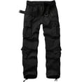 thumbnail image 1 of TRGPSG Women's Cargo Pants with 8 Pockets Cotton Casual Work Pants Y2k Camo Cargo Pants(No Belt),Black 14, 1 of 11