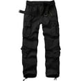 thumbnail image 1 of TRGPSG Women's Cargo Pants with 8 Pockets Cotton Casual Work Pants Y2k Camo Cargo Pants(No Belt),Black 6, 1 of 11