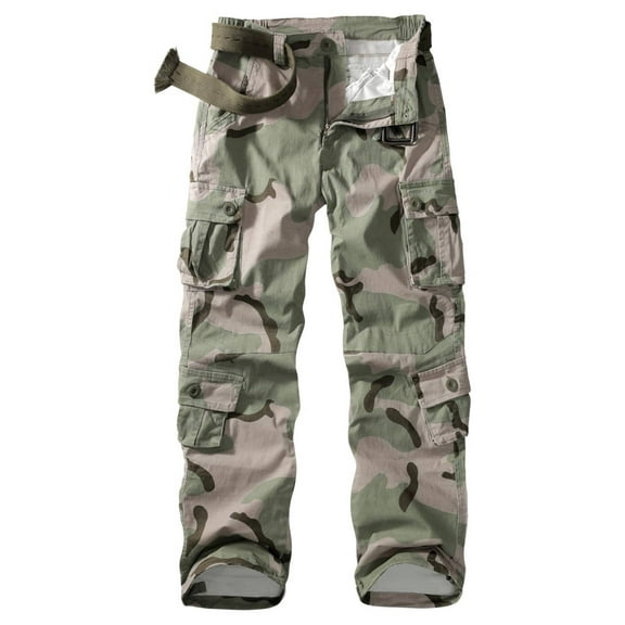 TRGPSG Women's Cargo Pants with 8 Pockets Cotton Casual Work Pants Y2k Camo Cargo Pants(No Belt),C68 Camo 10