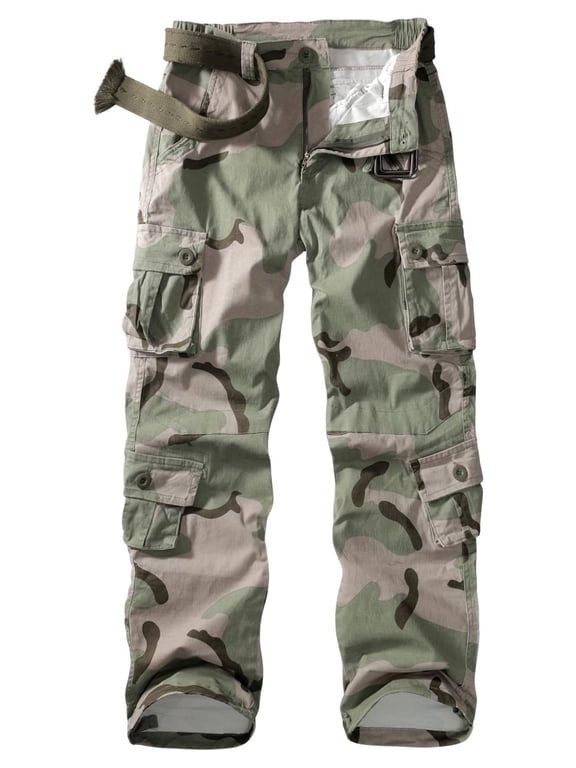 Women's Cargo Pants with 8 Pockets Cotton Casual Work Pants Y2k Camo Cargo Pants(No Belt),C68 Camo 18
