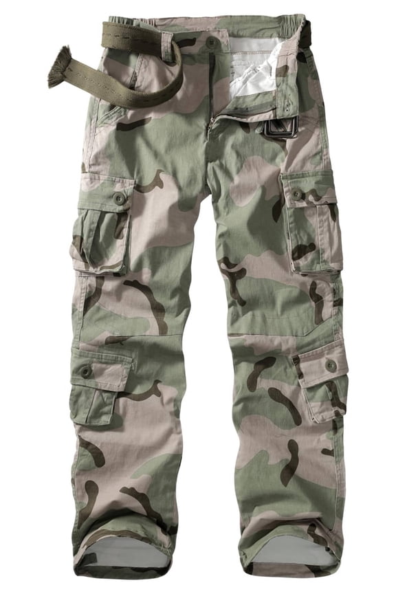 Women's Cargo Pants with 8 Pockets Cotton Casual Work Pants Y2k Camo Cargo Pants(No Belt),C68 Camo 8