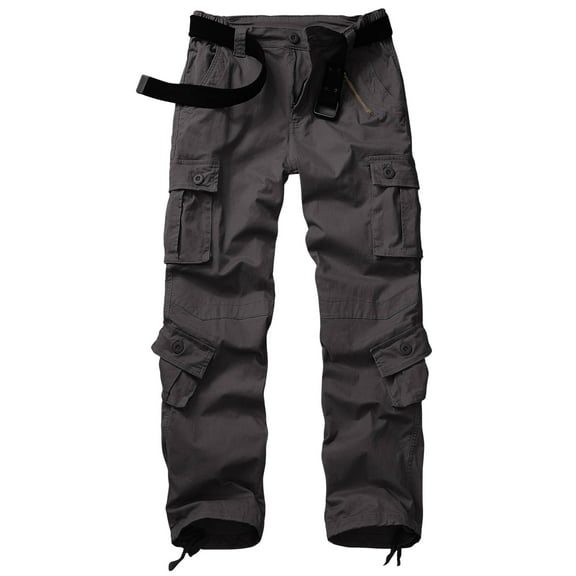 TRGPSG Women's Cargo Pants with 8 Pockets Cotton Casual Work Pants Y2k Camo Cargo Pants(No Belt),Grey 18