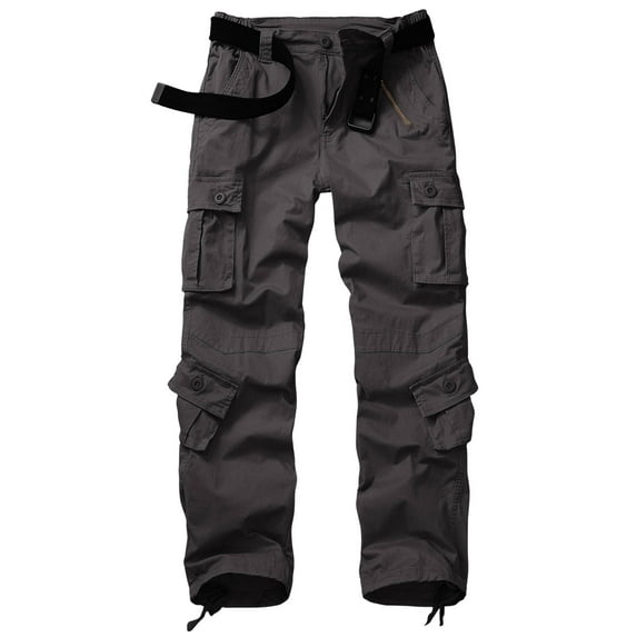 TRGPSG Women's Cargo Pants with 8 Pockets Cotton Casual Work Pants Y2k Camo Cargo Pants(No Belt),Grey 4
