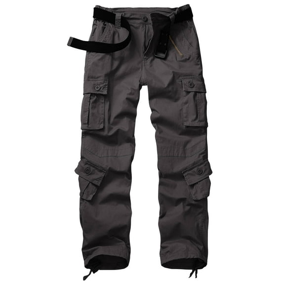 TRGPSG Women's Cargo Pants with 8 Pockets Cotton Casual Work Pants Y2k Camo Cargo Pants(No Belt),Grey 6