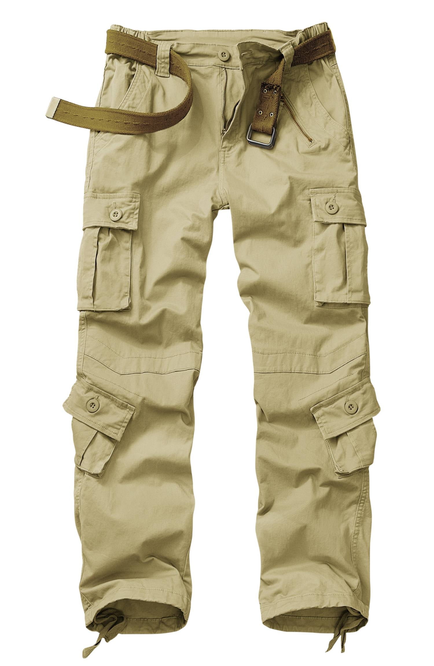【COLOR iN ID】Keyring Pocket Cargo Pants TRGPSG Women's Cargo Pants with 8 Pockets Cotton Casual Work