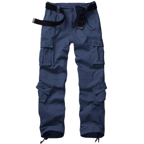 TRGPSG Women's Cargo Pants with 8 Pockets Cotton Casual Work Pants Y2k Camo Cargo Pants(No Belt),Royal Blue 4
