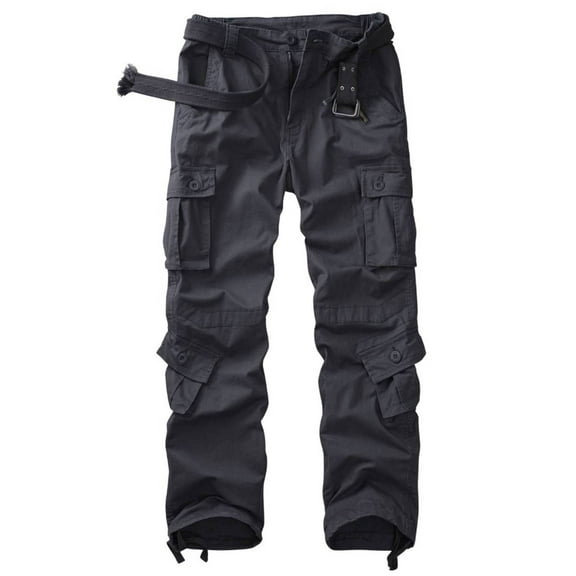 TRGPSG Women's Cargo Pants with 8 Pockets Cotton Casual Work Pants Y2k Camo Cargo Pants(No Belt),Steel Gray 12