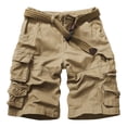 thumbnail image 1 of TRGPSG Women's Cargo Shorts, 9-Pocket Cotton Blend Utility Shorts for Hiking and Work, Mid-Rise Relaxed Fit Summer Apparel,Khaki Size 10(No Belts), 1 of 8