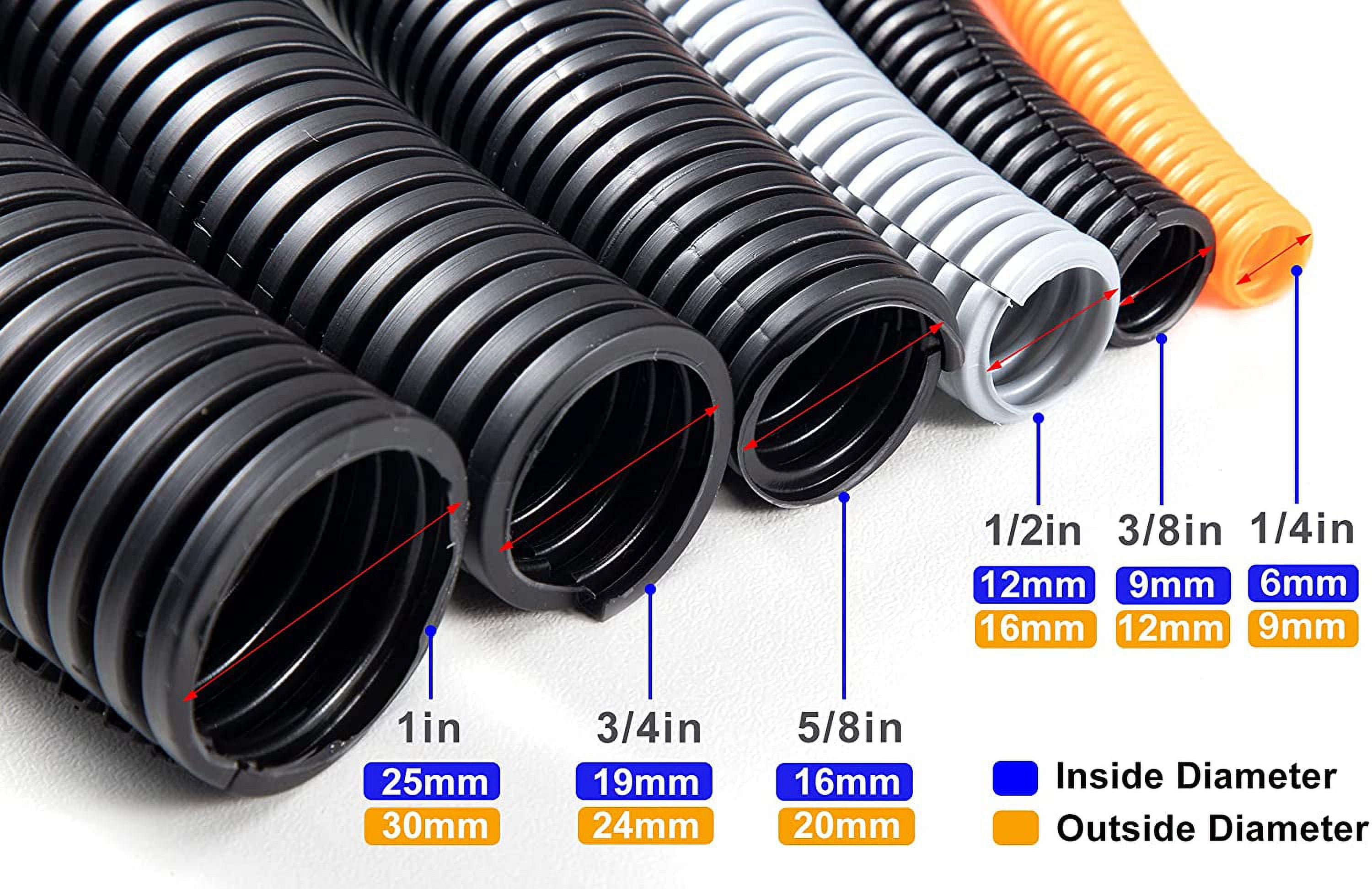 TRH-20FT 1/2\u201d Wire Loom Split Tubing Auto Wire Conduit Flexible ...