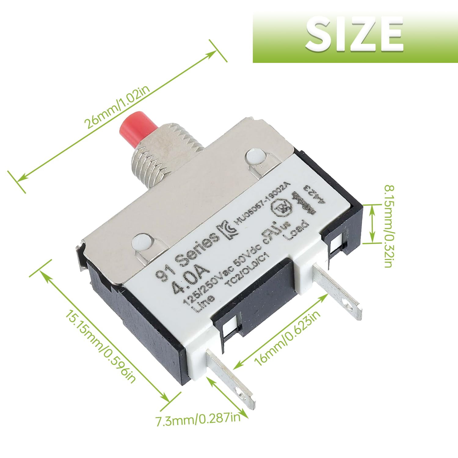 TRH-4A 4 Amps 125/250V AC 50V DC Manual Reset Push Button Thermal ...