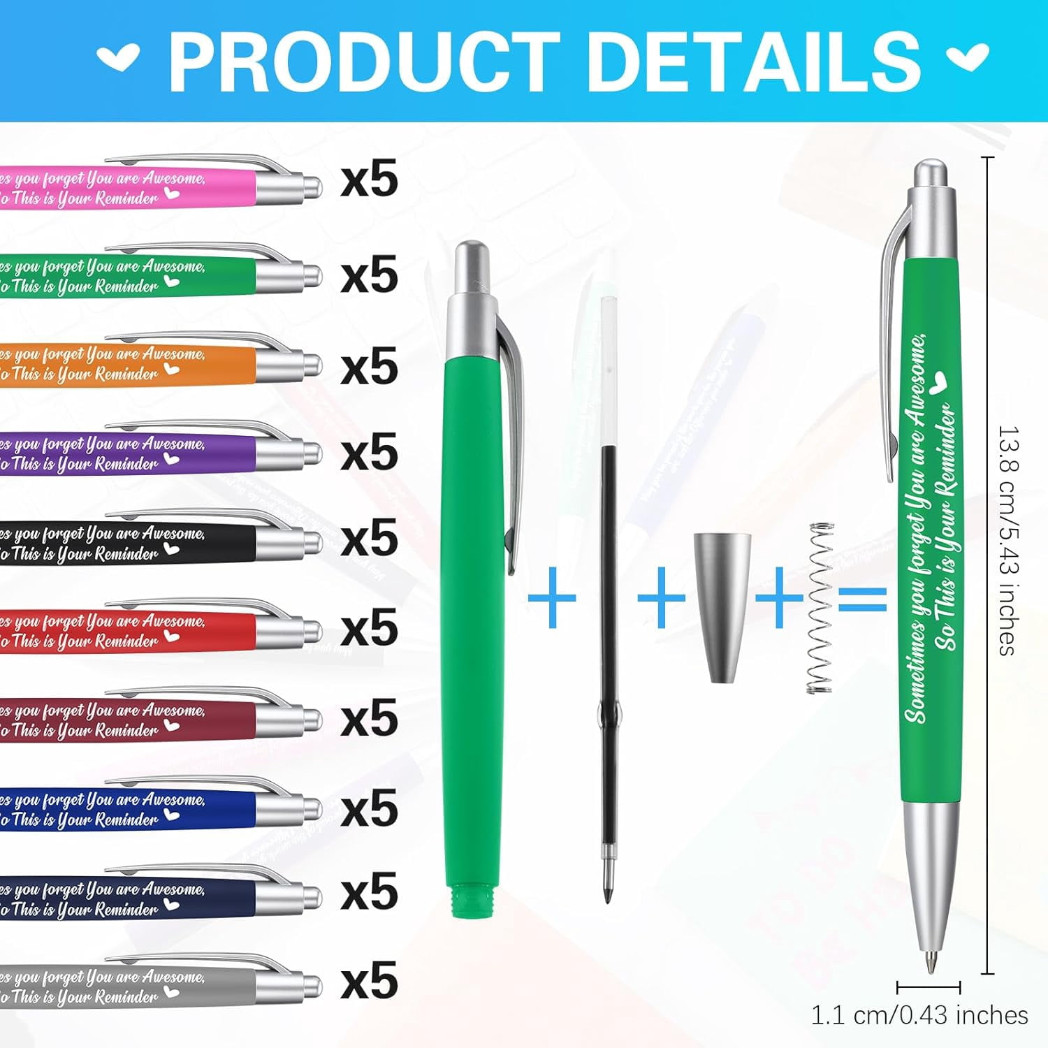 20 Set Employee Appreciation Gifts – Inspirational Notebook & Pen Kits, Motivational Coworker Nurse Thank You Gifts