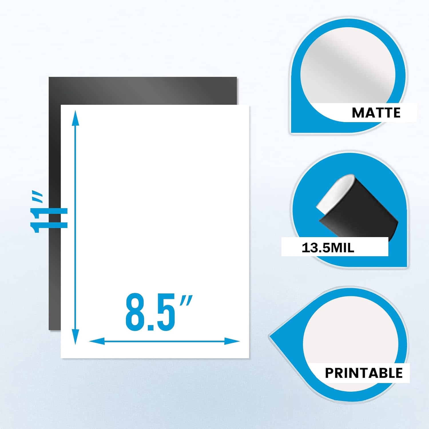 TRH9 Sheets Printable sheets Non Adhesive 13.5mil 8.5 x 11