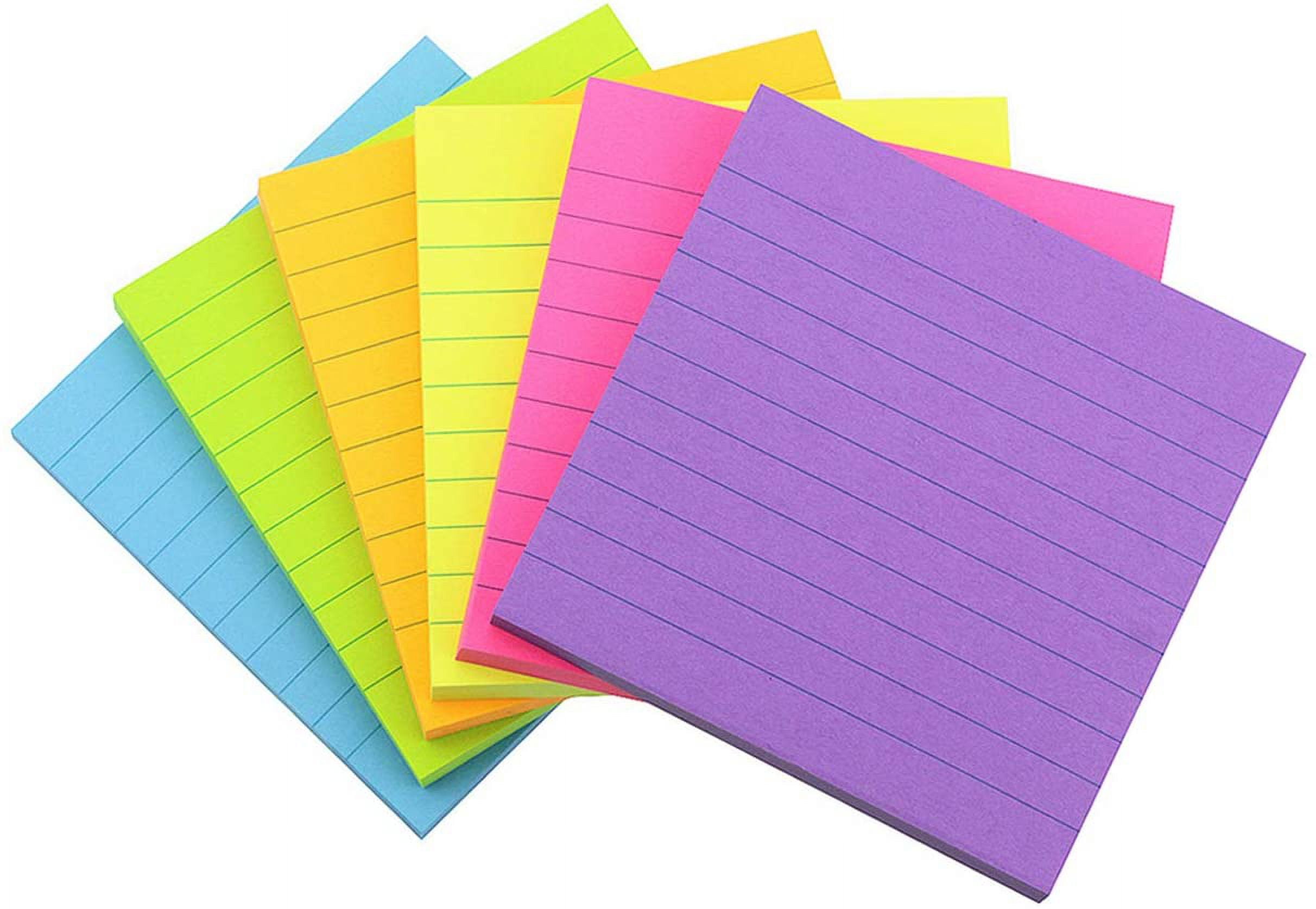 TRH-Early Buy 6 Bright Color Lined Sticky Notes Self-Stick Notes 3 in x ...