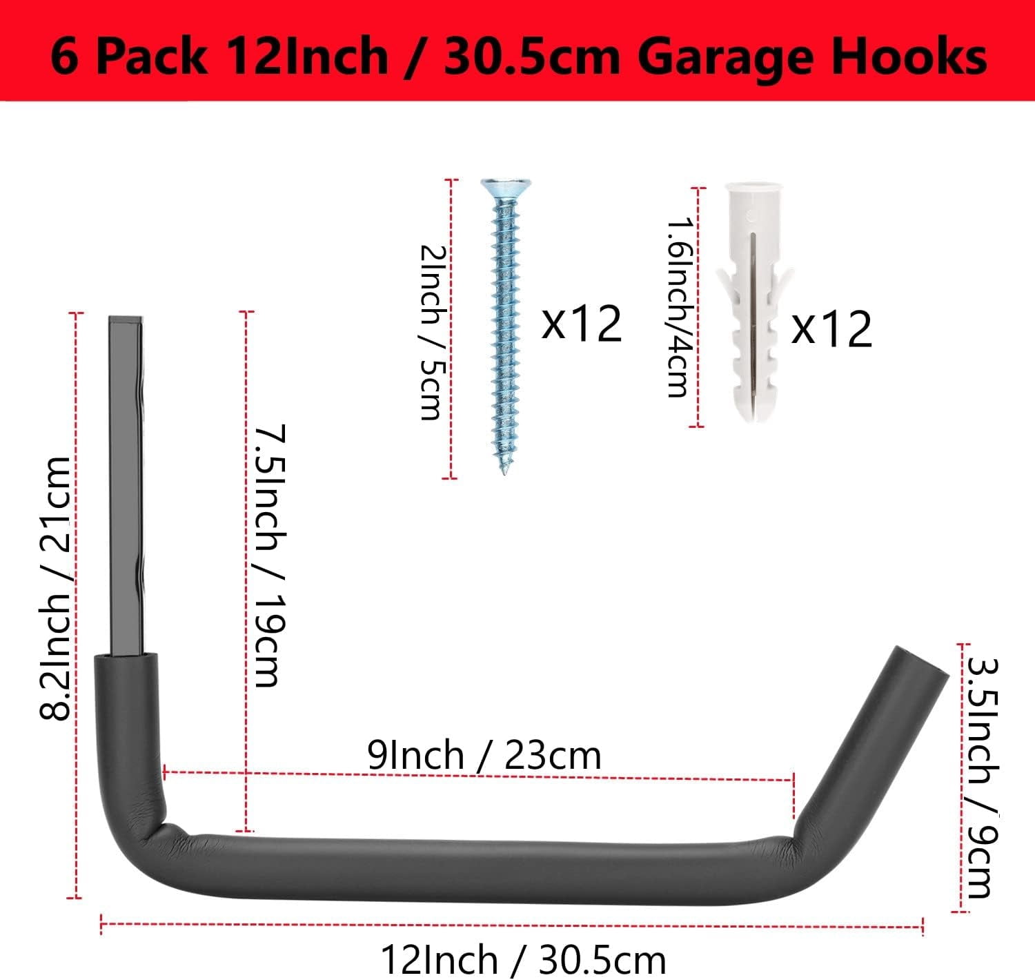 AOBEN Garage Hooks,24Pack Heavy Duty Garage Hanger Organizer Anti-Slip - View #3