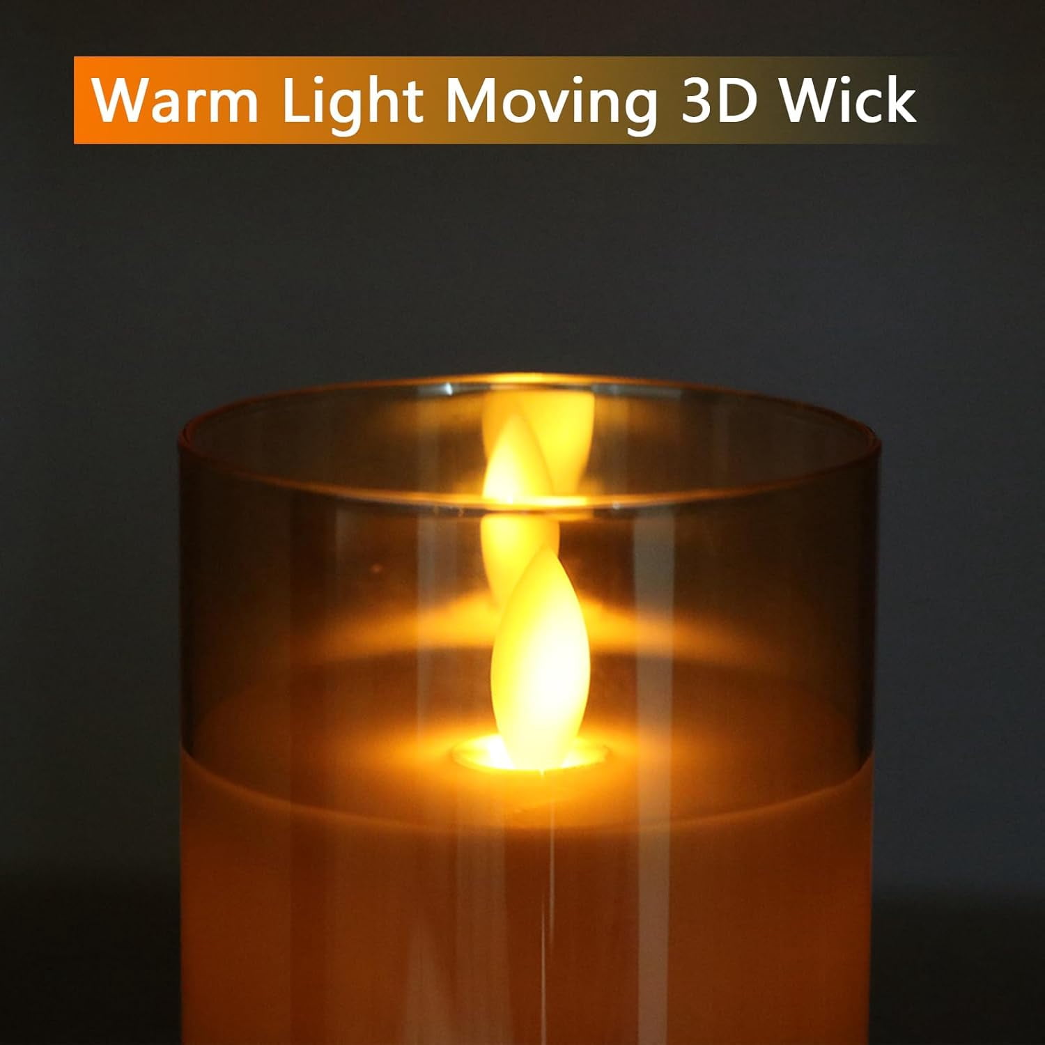 TRH-Glass Realistic Flickering Flameless Candles with Remote Timer, LED ...