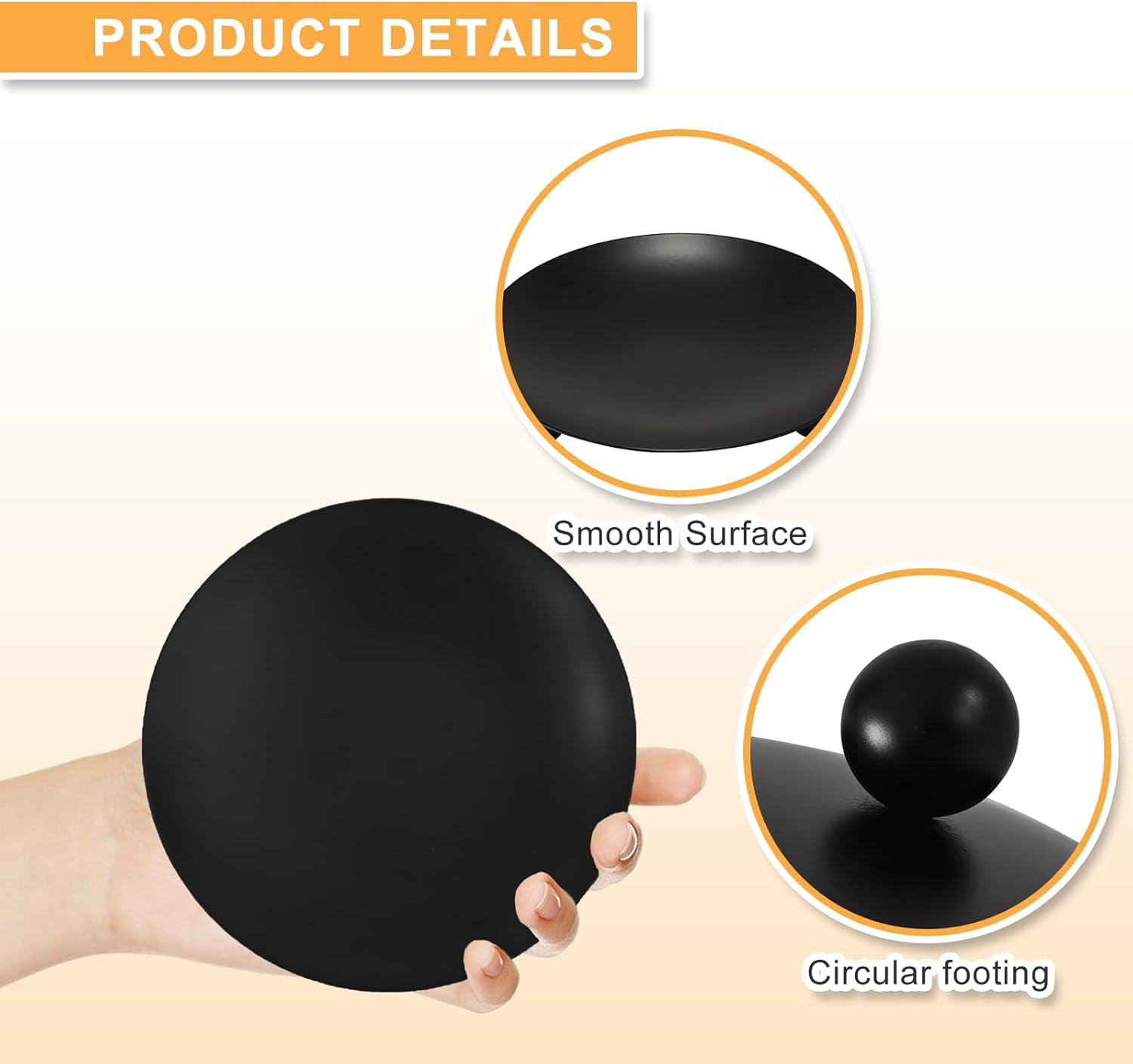 Black Metal Candle Holders Set Of 2 – Pillar Candle Plates, 4.1" Diameter, Matte Iron For Table Centerpiece