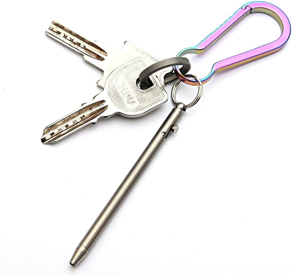 Mini Titanium Bolt Action Keychain Pen | Ultra Light 4.5g EDC Pen, 8.4cm Portable Writing Tool