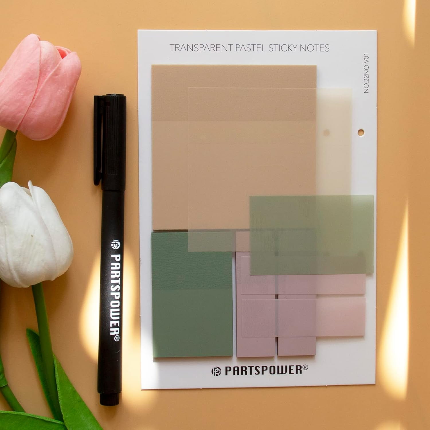 TRH-Transparent Pastel Sticky Notes, Clear Sticky Tabs Translucent Page ...