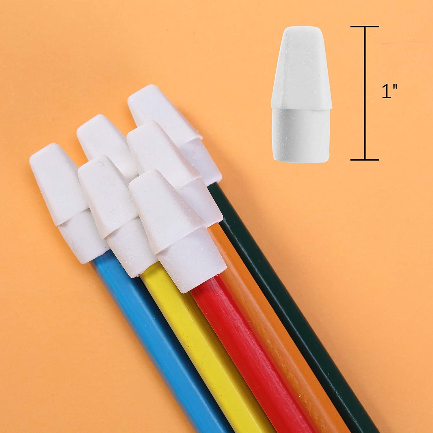 TRH-- White Pencil Top Erasers, 120 pc, Eraser Caps, Erasers for Pencil Tops, Head Erasers