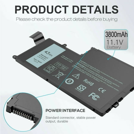 TRHFF 11.1V 43WH Battery for DELL Inspiron 15-5543 15-5545 15-5547 15-5548 3450
