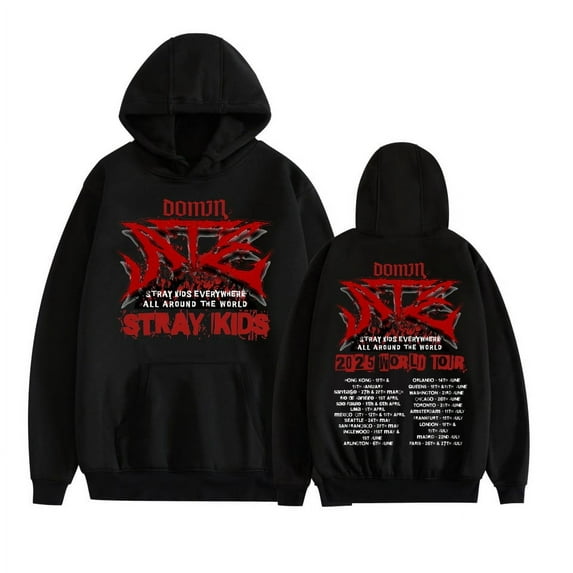 TRHHMDFWF Stray Kids World Tour dominATE 2025 Hoodie Unisex Long Sleeve Casual Sweatshirt for Daily Wear