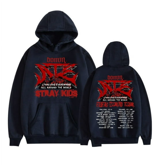 TRHHMDFWF Stray Kids World Tour dominATE 2025 Hoodie Unisex Long Sleeve Casual Sweatshirt for Daily Wear