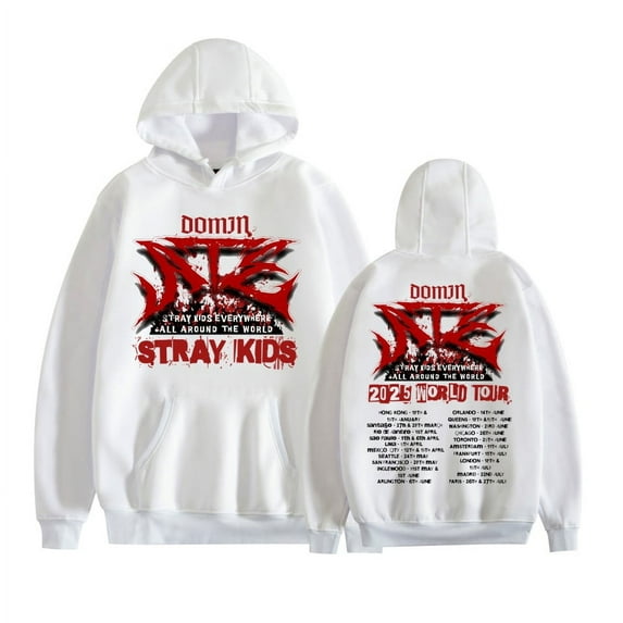 TRHHMDFWF Stray Kids World Tour dominATE 2025 Hoodie Unisex Long Sleeve Casual Sweatshirt for Daily Wear
