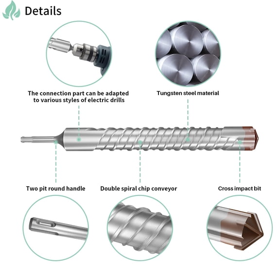 TRHOO-1" Hammer Drill Bit SDS Plus Rotary Masonry Drill Bit for Concrete Brick Stone