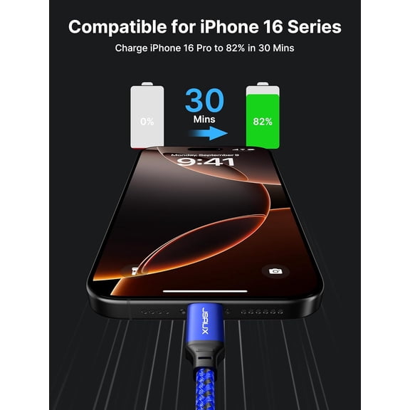 TRHOO-100W USB C to USB C Cable [2-Pack 10FT], Type C Fast Charging Cable Compatible with iPhone 15/15 Plus/15 Pro/15 Pro Max, Samsung S24/S23+/S23 Ultra, Car Play, MacBook, iPad Pro/Air, Pixel-Blue