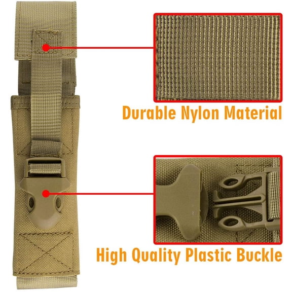 TRHOO-2 Pack Tactical Flashlight Pouch Holster Case Belt Pouch, Molle EDC Organizer Pouch EMT Mini Scissor Tool Pouch