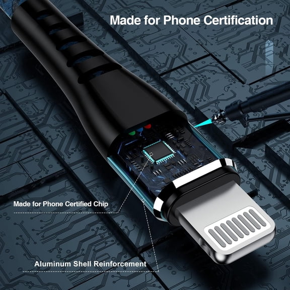 TRHOO-2Pack for iPhone Charger Cord 6FT, Lighting Cable 6 Feet to USB Charging Cable, Nylon Braided Charging Cord 6 Foot Compatible with iPhone 14 13 12 11 X XS XR 15 Pad - Blue