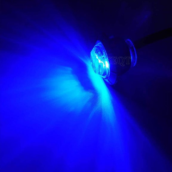 TRHOO-3 LED Round Boat Interior Deck Transom Courtesy Utility Light Marine Step Cockpit Lighting Waterproof for Fishing Pontoon Kayak Yacht Sailboat (Blue, 10Pcs)