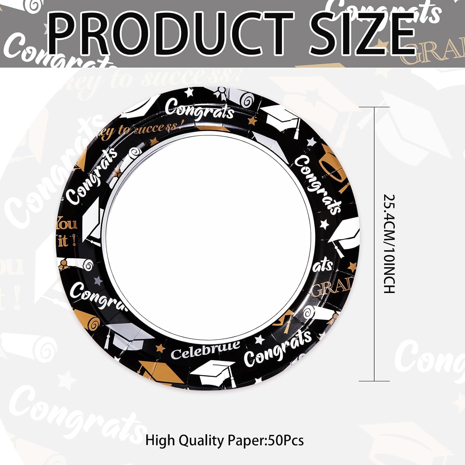 Grad Plate TRHOO-50 Pcs Graduation Plates 10