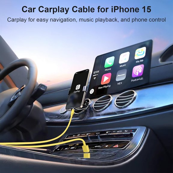 TRHOO-5FT USB Type C Cable, MFi Certified, Compatible with iPhone 16 15, Fast Charging, CarPlay Cable, Yellow